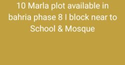 10 Marla Plot for Sale in Bahria Phase 8 I Block Near School & Mosque