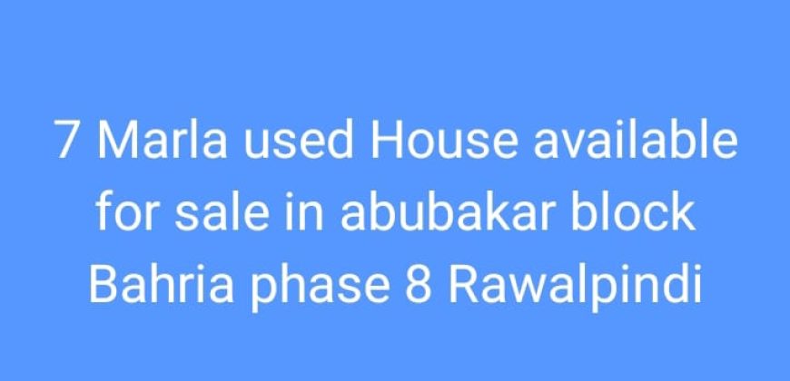 7 Marla Used House for Sale in Abubakar Block, Bahria Town Phase 8 Rawalpindi