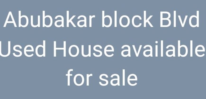 Used House for Sale Abubakar Block Boulevard – Bahria Phase 8