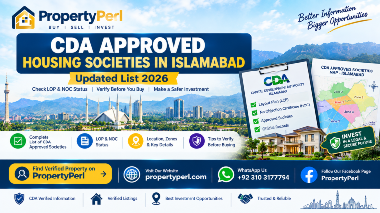 CDA approved housing societies in Islamabad updated list 2026 with LOP and NOC verification guide