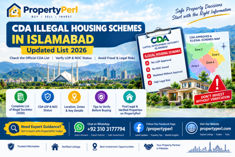 CDA illegal housing schemes in Islamabad updated list 2026 with LOP and NOC verification guide