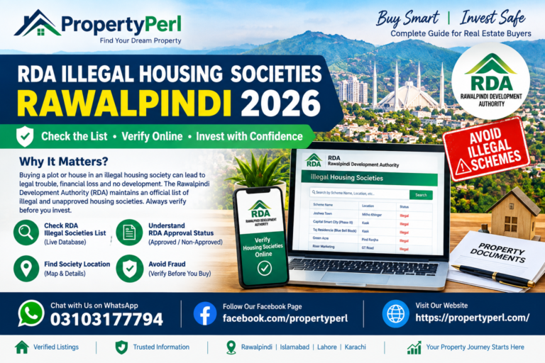 RDA illegal housing societies Rawalpindi 2026 list and online verification guide