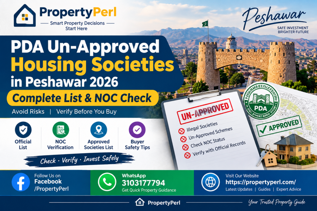 PDA un-approved housing societies in Peshawar 2026 list and NOC verification guide